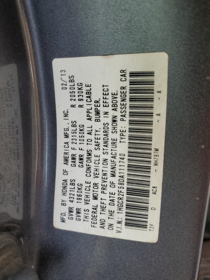 2013 Honda Accord VIN 1HGCR2F58DA111740 Copart auction photo, front end damage thumbnail 14