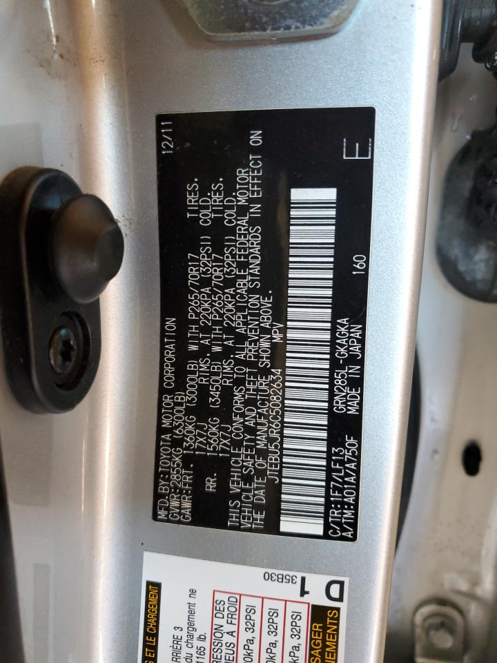 2012 Toyota 4Runner VIN JTEBU5JR6C5082634 Copart auction photo, rear end damage thumbnail 14