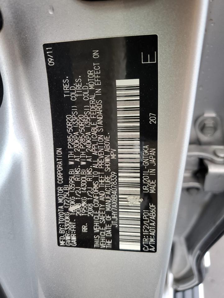 2011 Lexus LX VIN JTJHY7AX8B4078339 Copart auction photo, front end damage thumbnail 13