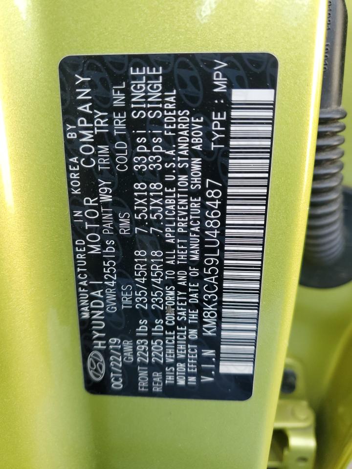 2020 Hyundai Kona VIN KM8K3CA59LU486487 Copart auction photo, front end / minor dent/scratches damage thumbnail 13