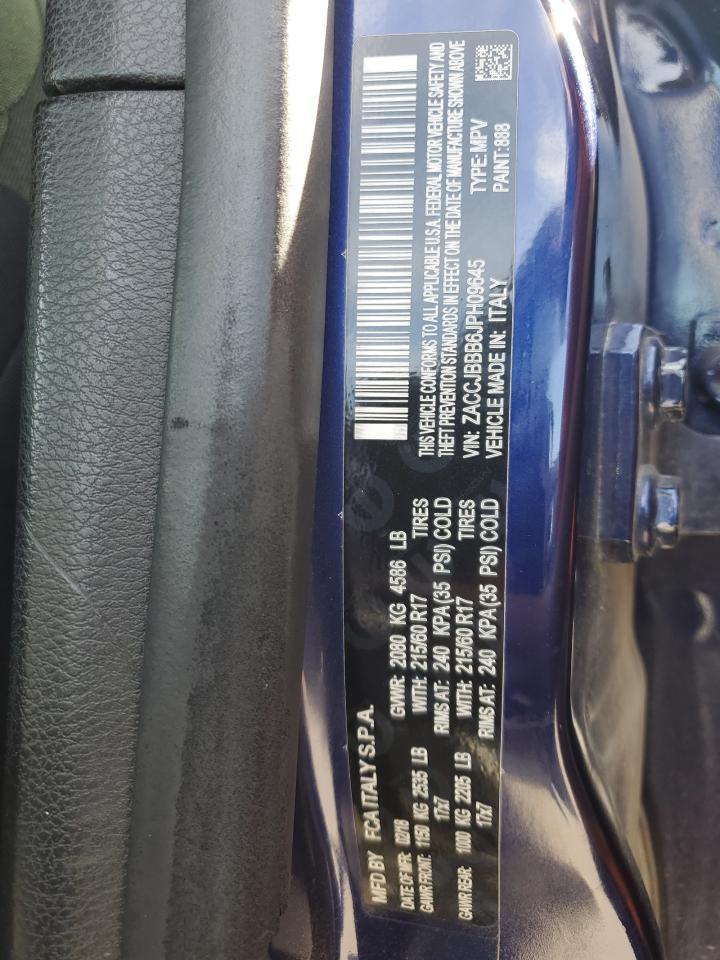 2018 Jeep Renegade VIN ZACCJBBB6JPH09645 Copart auction photo, front end damage thumbnail 13