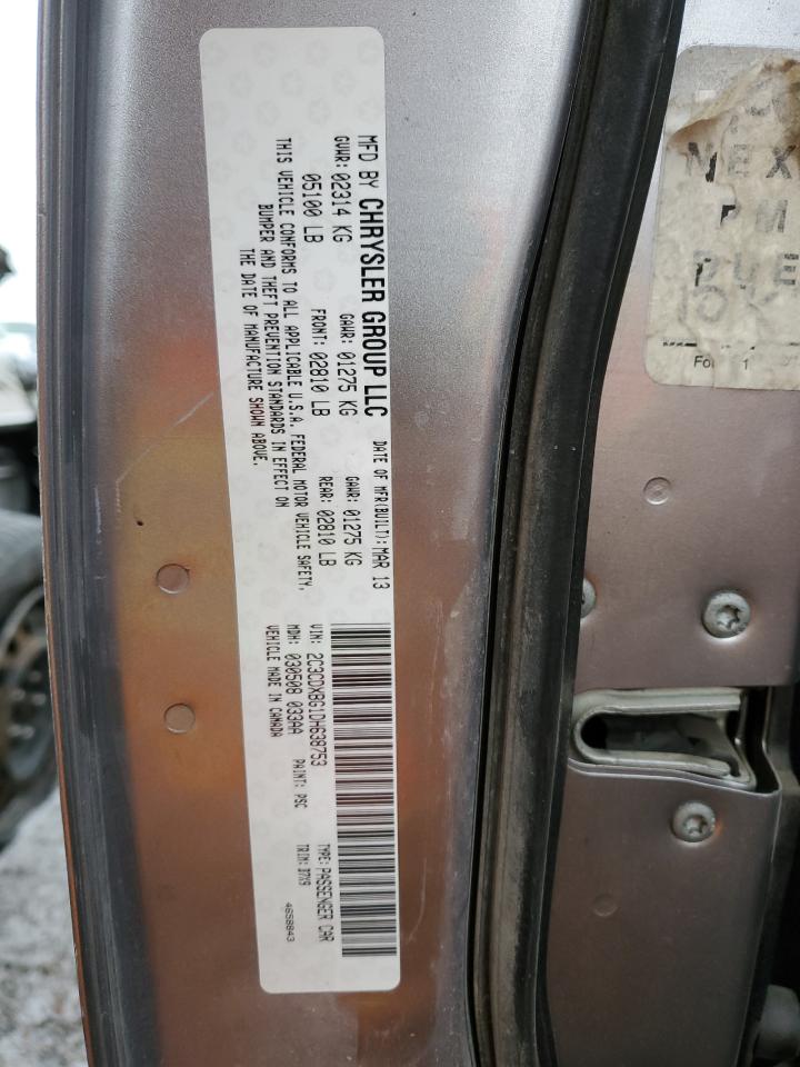 2013 Dodge Charger VIN 2C3CDXBG1DH638753 Copart auction photo, rear end / front end damage thumbnail 13