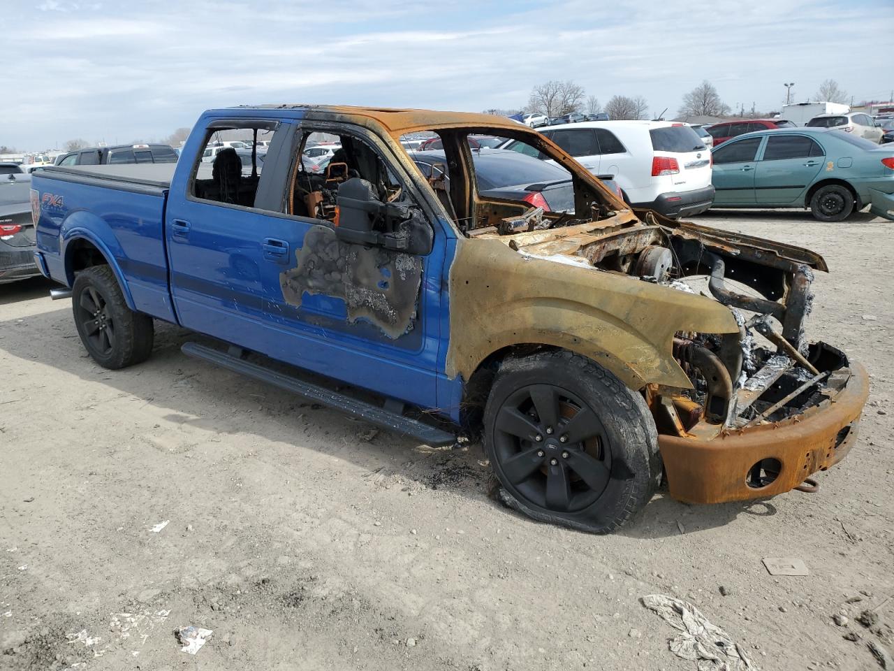 2013 Ford F-150 VIN 1FTFW1ET2DFD97425 Copart auction photo, burn damage thumbnail 4