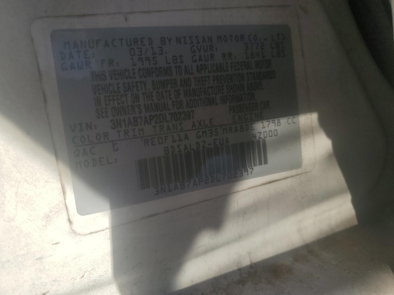 2013 Nissan Sentra VIN 3N1AB7AP2DL702397 Copart auction photo, normal wear damage thumbnail 12