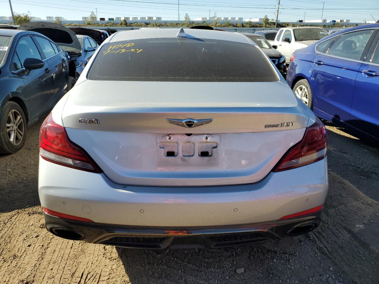 2019 Genesis G70 VIN KMTG34LE1KU014443 Copart auction photo, front end / side damage thumbnail 6