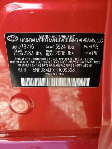 2017 Hyundai Elantra VIN 5NPD84LFXHH009398 Copart auction photo, undercarriage damage thumbnail 12