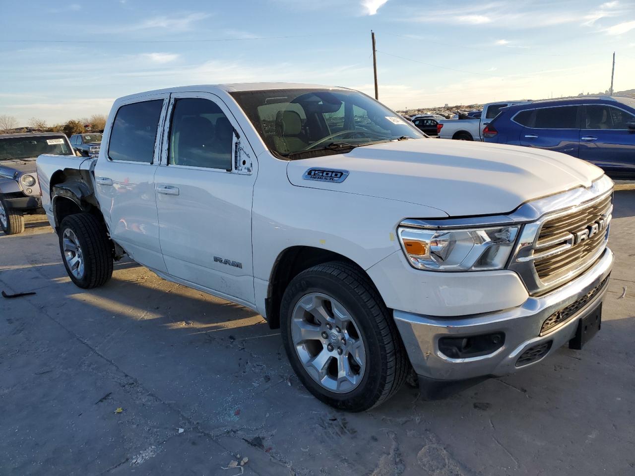2021 RAM 1500 VIN 1C6RREFT0MN661085 Copart auction photo, side / rear end damage thumbnail 4