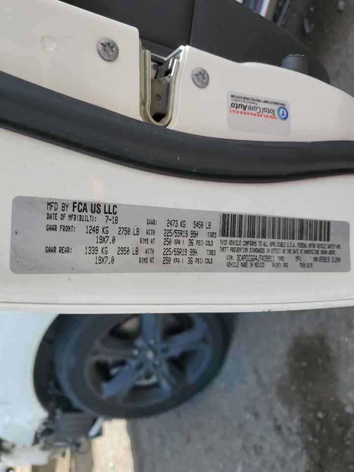 2018 Dodge Journey VIN 3C4PDCGG4JT439911 Copart auction photo, front end damage thumbnail 13