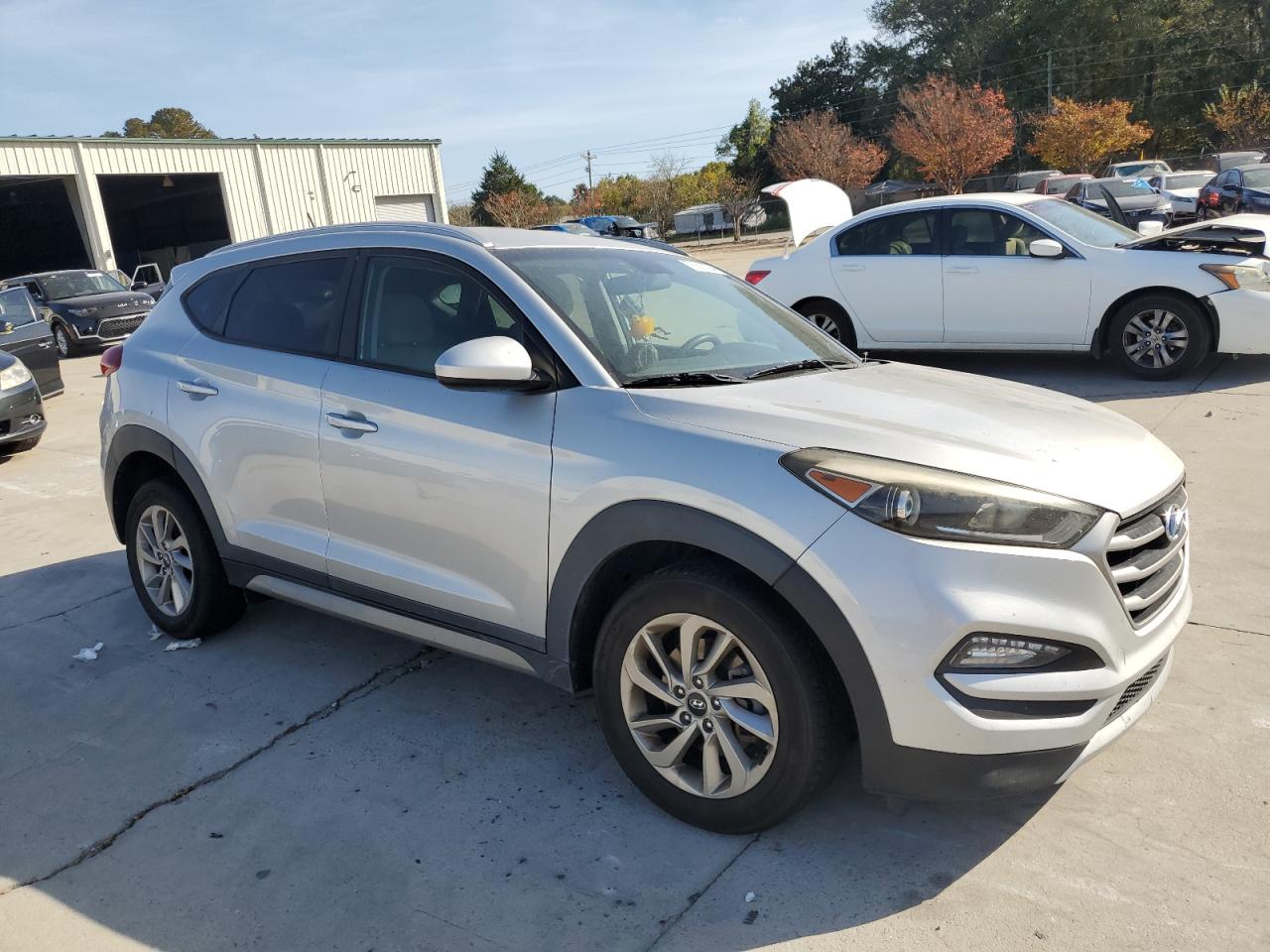 2017 Hyundai Tucson VIN KM8J33A42HU296539 Copart auction photo, undercarriage / front end damage thumbnail 4