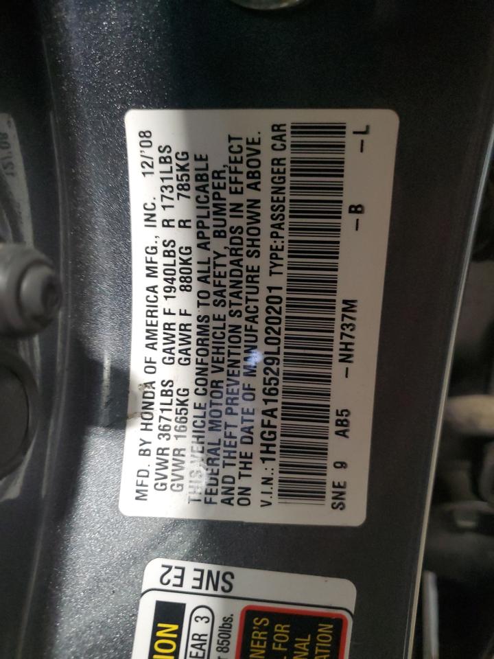 2009 Honda Civic VIN 1HGFA16529L020201 Copart auction photo, front end damage thumbnail 15