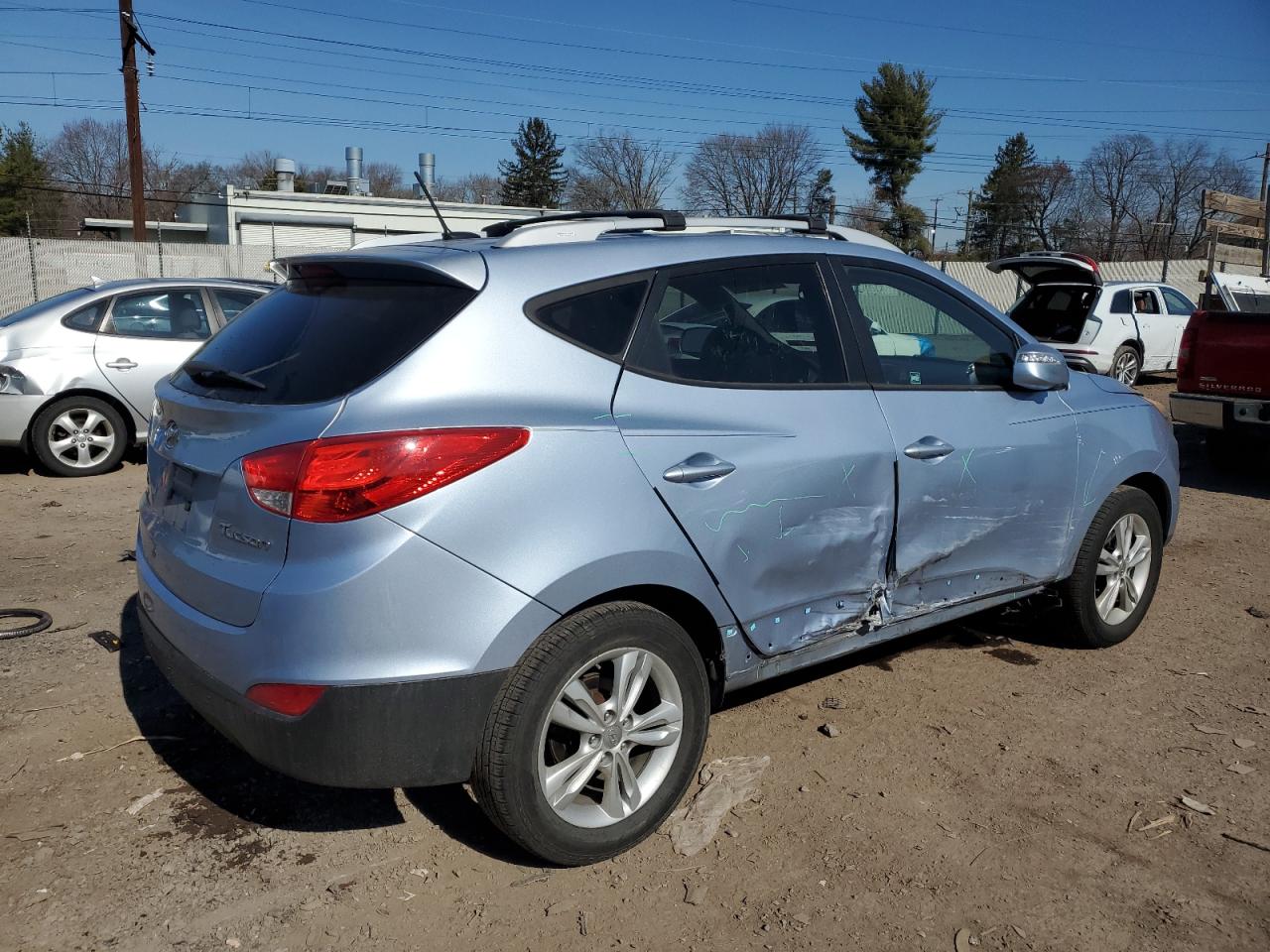 2013 Hyundai Tucson VIN KM8JU3AC7DU656323 Copart auction photo, side damage thumbnail 3