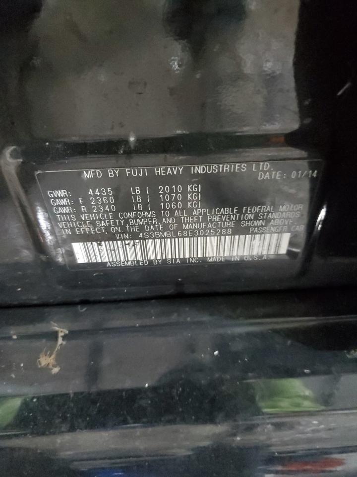 2014 Subaru Legacy VIN 4S3BMBL68E3025288 Copart auction photo, front end / side damage thumbnail 13