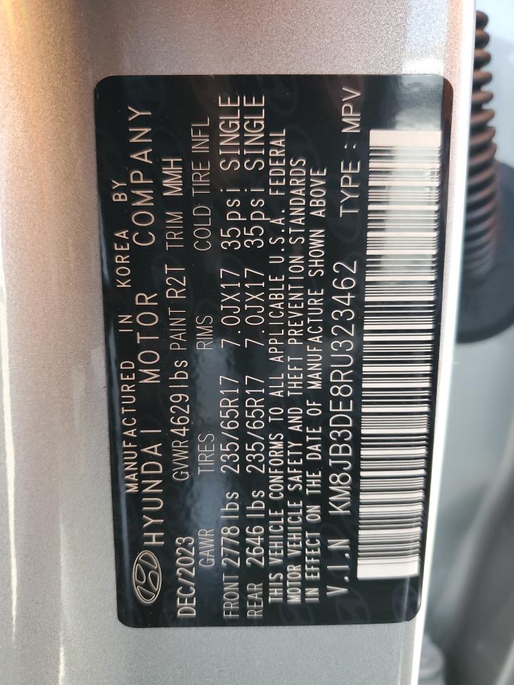 2024 Hyundai Tucson VIN KM8JB3DE8RU323462 Copart auction photo, front end / side damage thumbnail 15