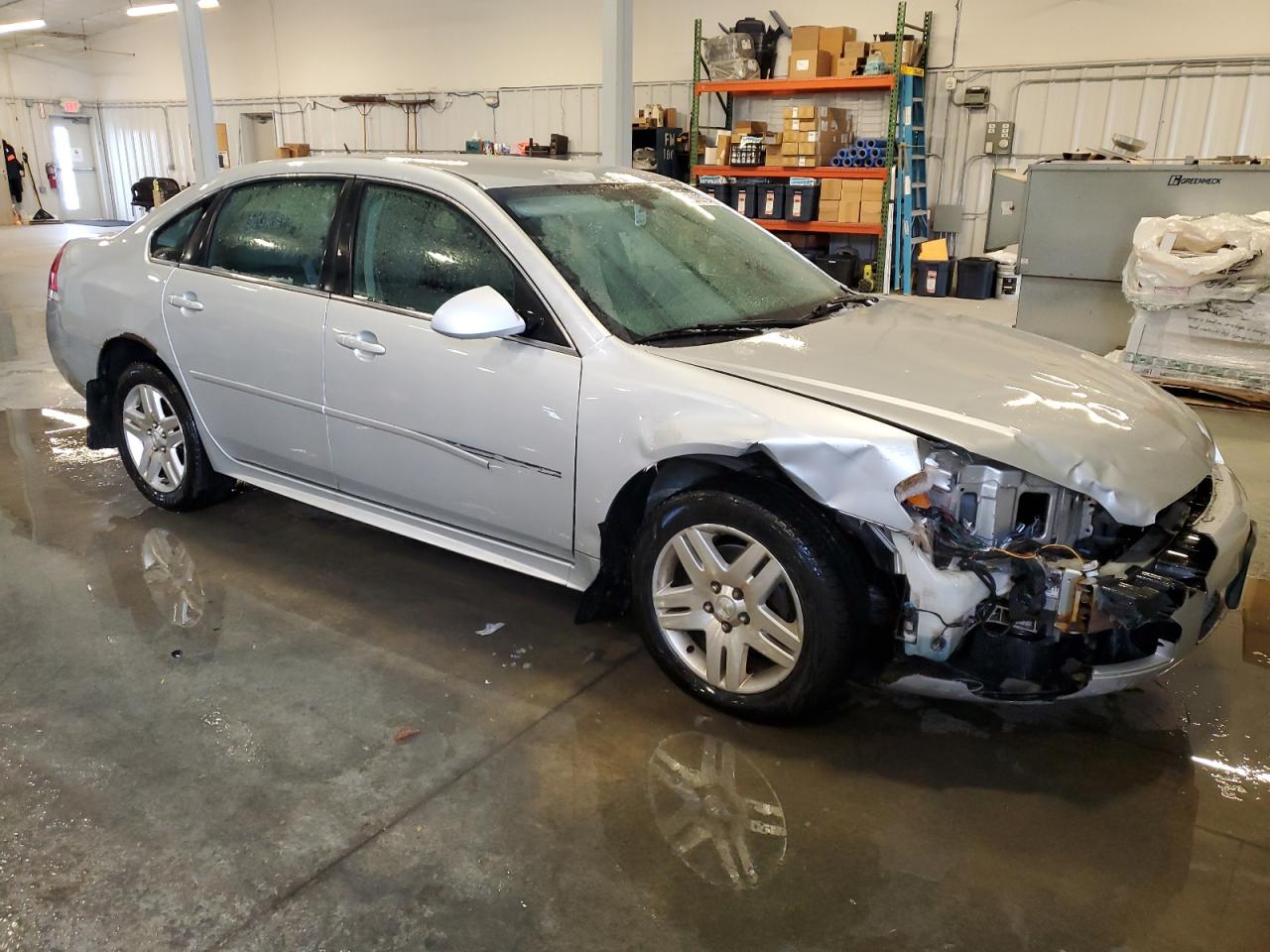 2014 Chevrolet Impala VIN 2G1WB5E31E1159604 Copart auction photo, front end / side damage thumbnail 4