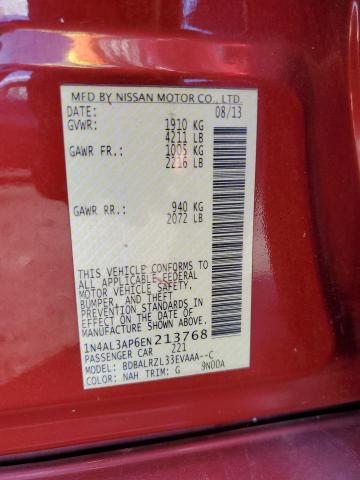 2014 Nissan Altima VIN 1N4AL3AP6EN213768 Copart auction photo, side damage thumbnail 12