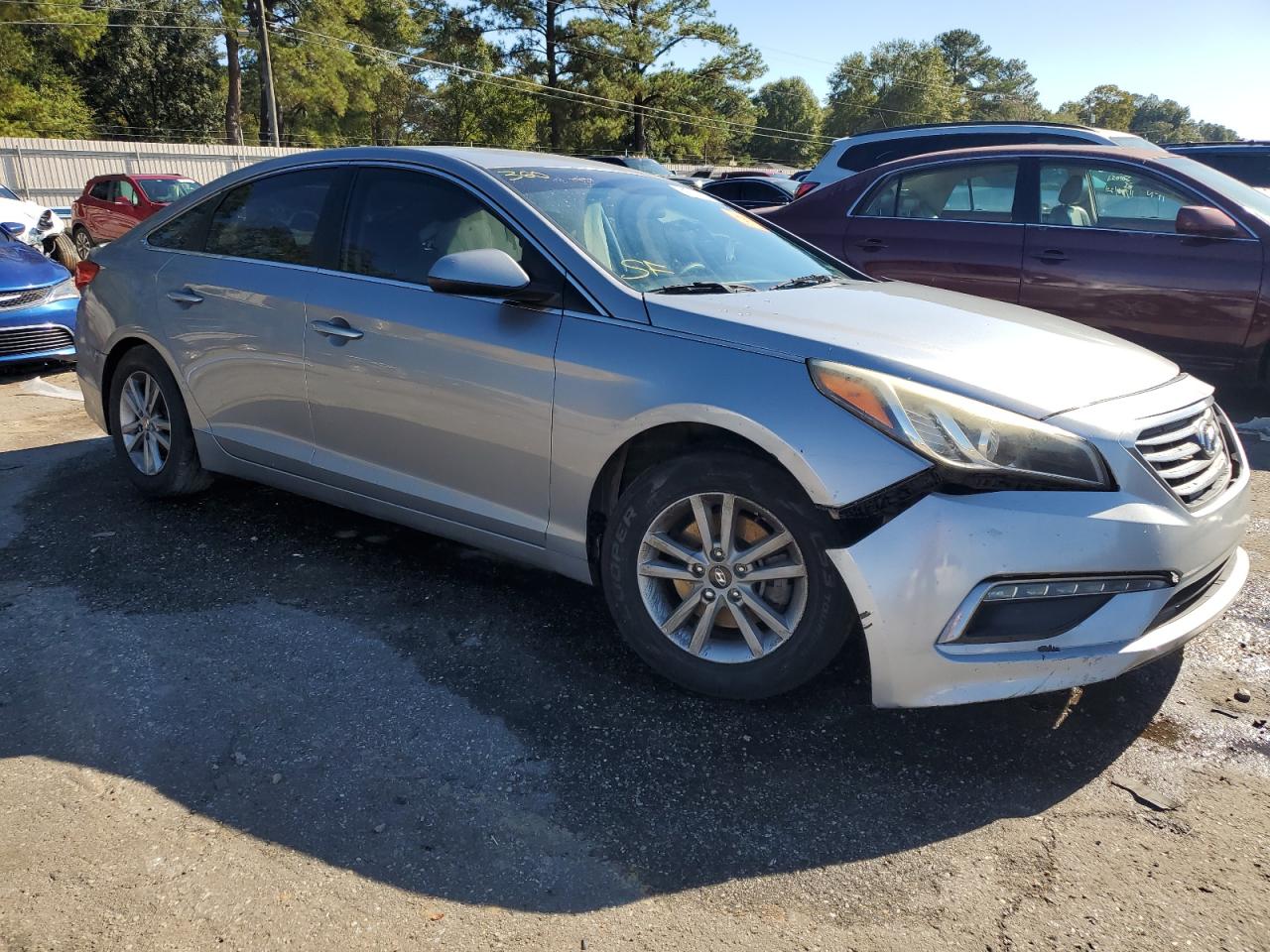 2015 Hyundai Sonata VIN 5NPE24AF1FH189408 Copart auction photo, front end / side damage thumbnail 4