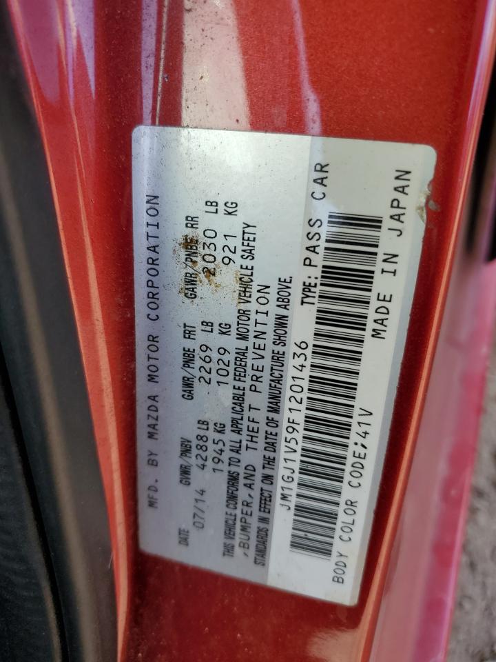2015 Mazda 6 VIN JM1GJ1V59F1201436 Copart auction photo, all over damage thumbnail 12