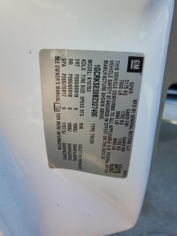 2011 Chevrolet Silverado VIN 1GCRKSE38BZ327406 Copart auction photo, all over damage thumbnail 14