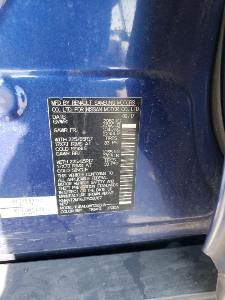 2018 Nissan Rogue VIN KNMAT2MT6JP508767 Copart auction photo, front end damage thumbnail 13
