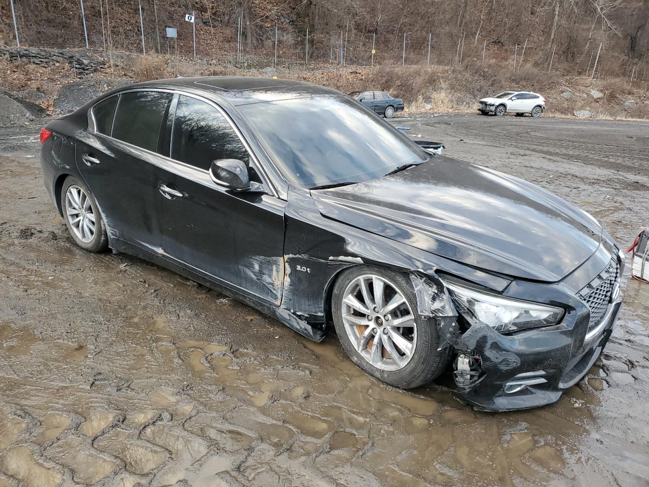 2017 Infiniti Q50 VIN JN1EV7AR5HM834995 Copart auction photo, all over / front end damage thumbnail 4