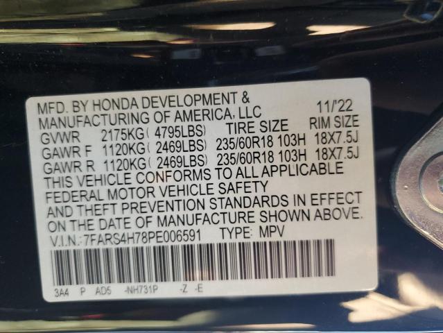 2023 Honda CR-V VIN 7FARS4H78PE006591 Copart auction photo, front end / minor dent/scratches damage thumbnail 12
