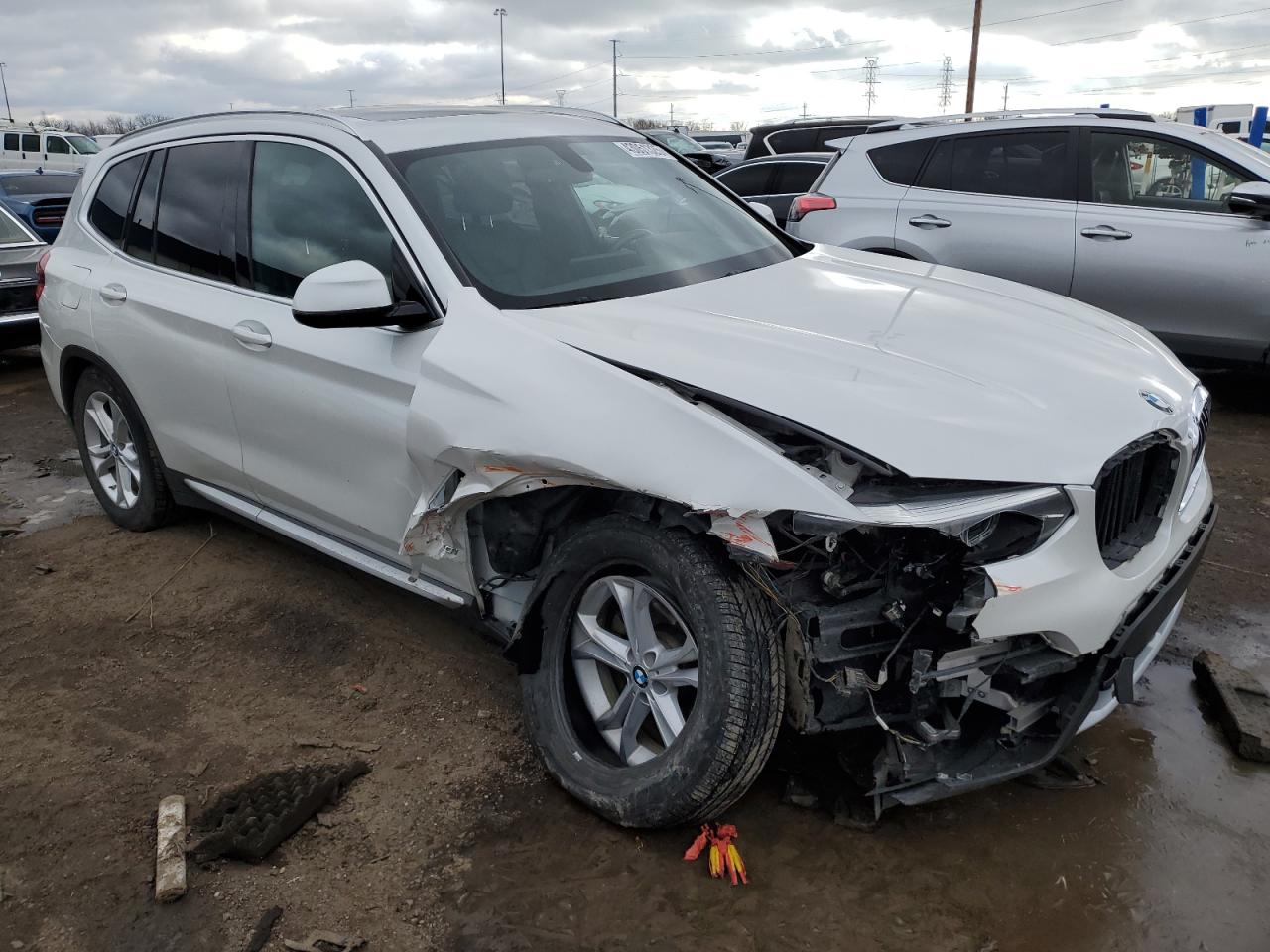 2018 BMW X3 VIN 5UXTR9C58JLC76183 Copart auction photo, front end / undercarriage damage thumbnail 4