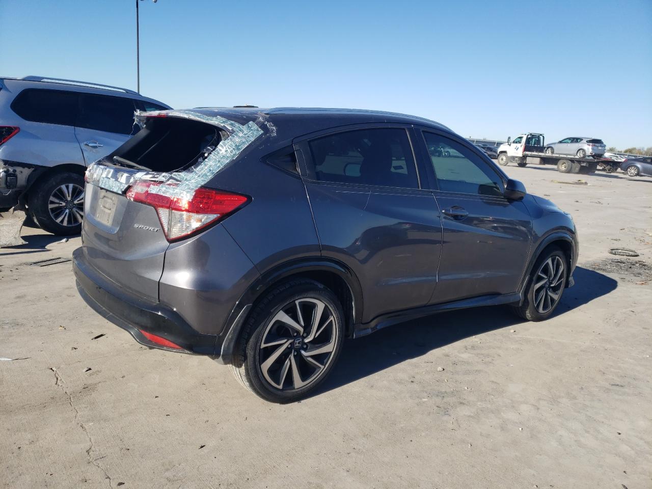 2019 Honda HR-V VIN 3CZRU5H12KG705980 Copart auction photo, top/roof / rear end damage thumbnail 3