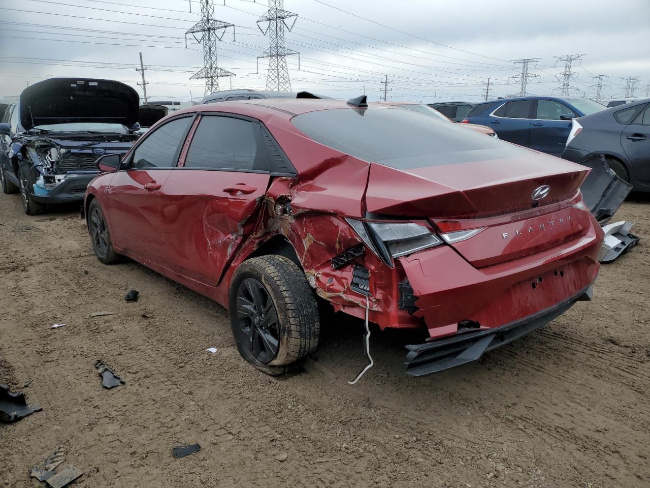 2023 Hyundai Elantra VIN KMHLM4AG1PU593452 Copart auction photo, rear end / side damage thumbnail 2