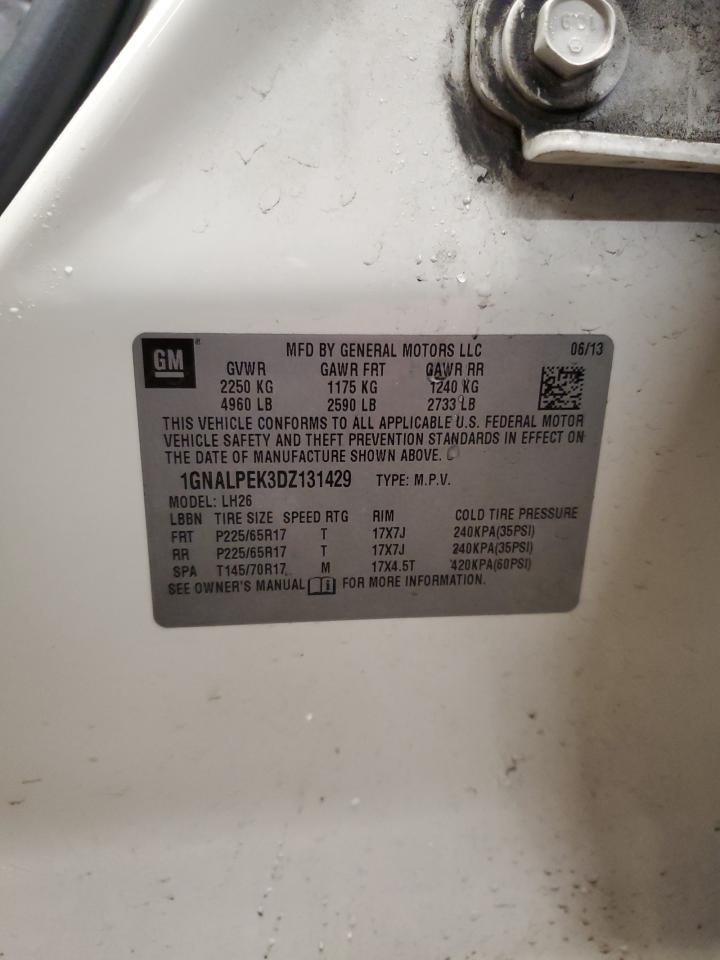 2013 Chevrolet Equinox VIN 1GNALPEK3DZ131429 Copart auction photo, mechanical damage thumbnail 13