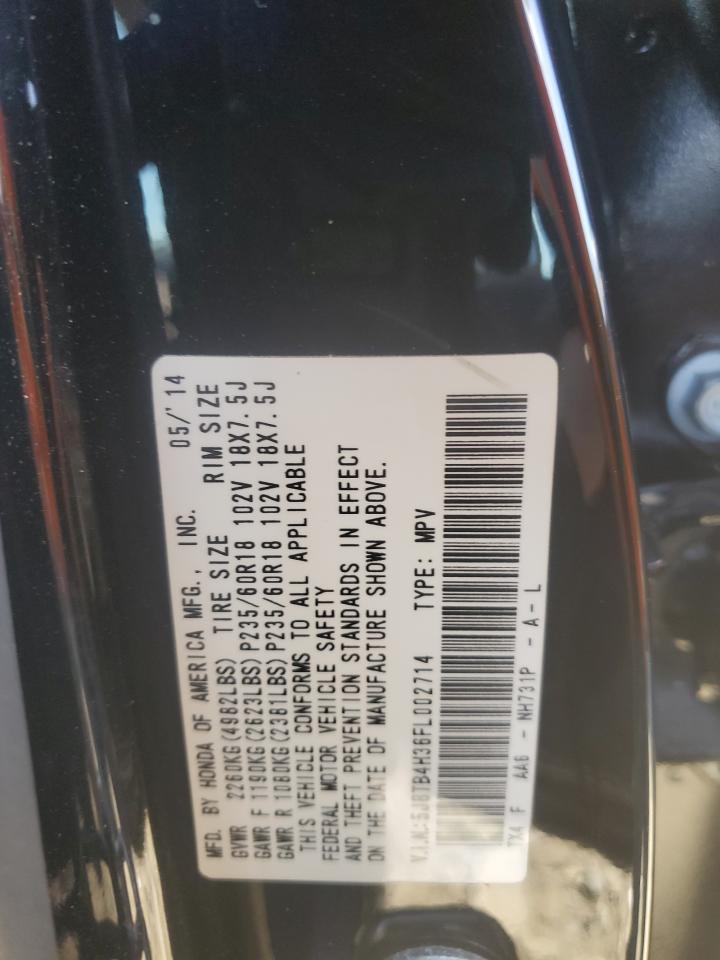 2015 Acura RDX VIN 5J8TB4H36FL002714 Copart auction photo, front end damage thumbnail 15