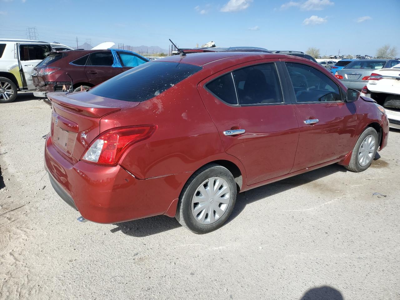 2019 Nissan Versa VIN 3N1CN7AP7KL816795 Copart auction photo, front end / undercarriage damage thumbnail 3