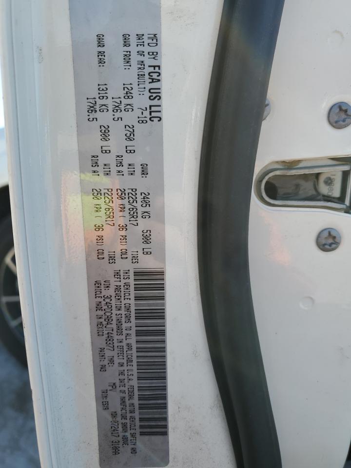 2018 Dodge Journey VIN 3C4PDCAB4JT448377 Copart auction photo, hail / minor dent/scratches damage thumbnail 13