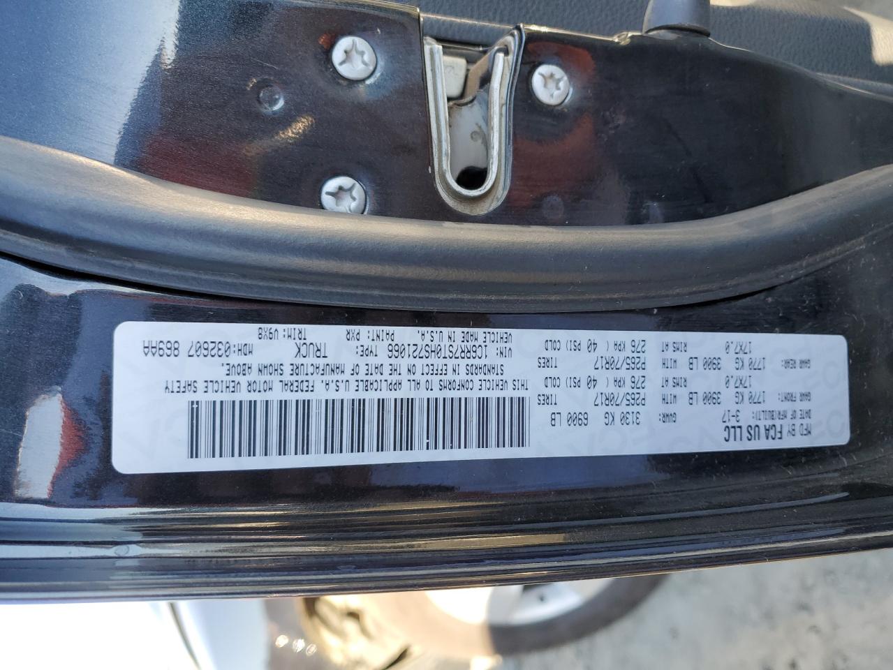 2017 RAM 1500 VIN 1C6RR7ST0HS721066 Copart auction photo, front end damage thumbnail 12