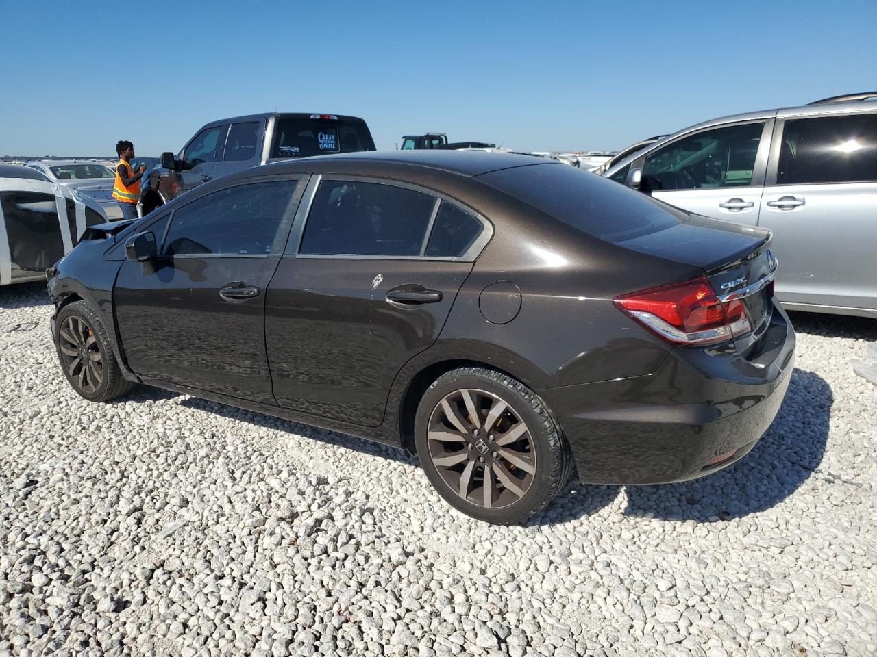 2014 Honda Civic VIN 2HGFB2F98EH516830 Copart auction photo, front end / minor dent/scratches damage thumbnail 2