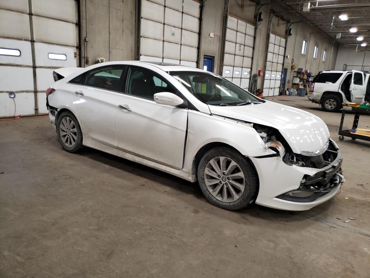 2014 Hyundai Sonata VIN 5NPEC4ACXEH876310 Copart auction photo, front end / rear end damage thumbnail 4