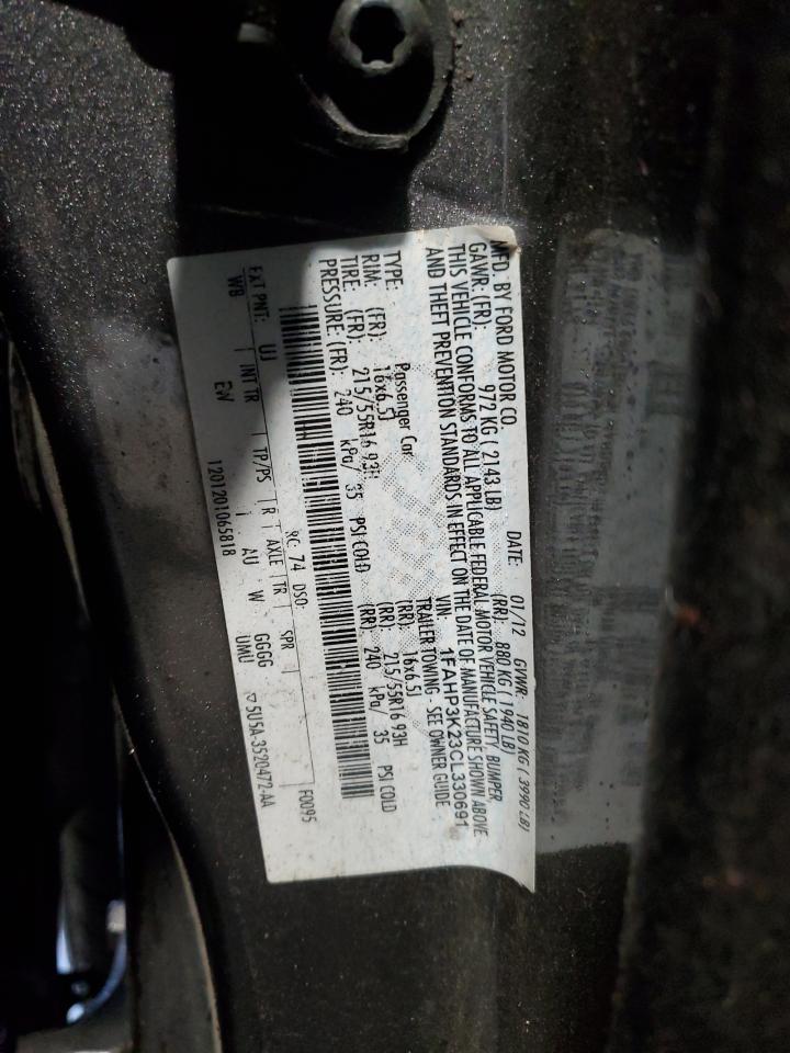 2012 Ford Focus VIN 1FAHP3K23CL330691 Copart auction photo, front end damage thumbnail 12