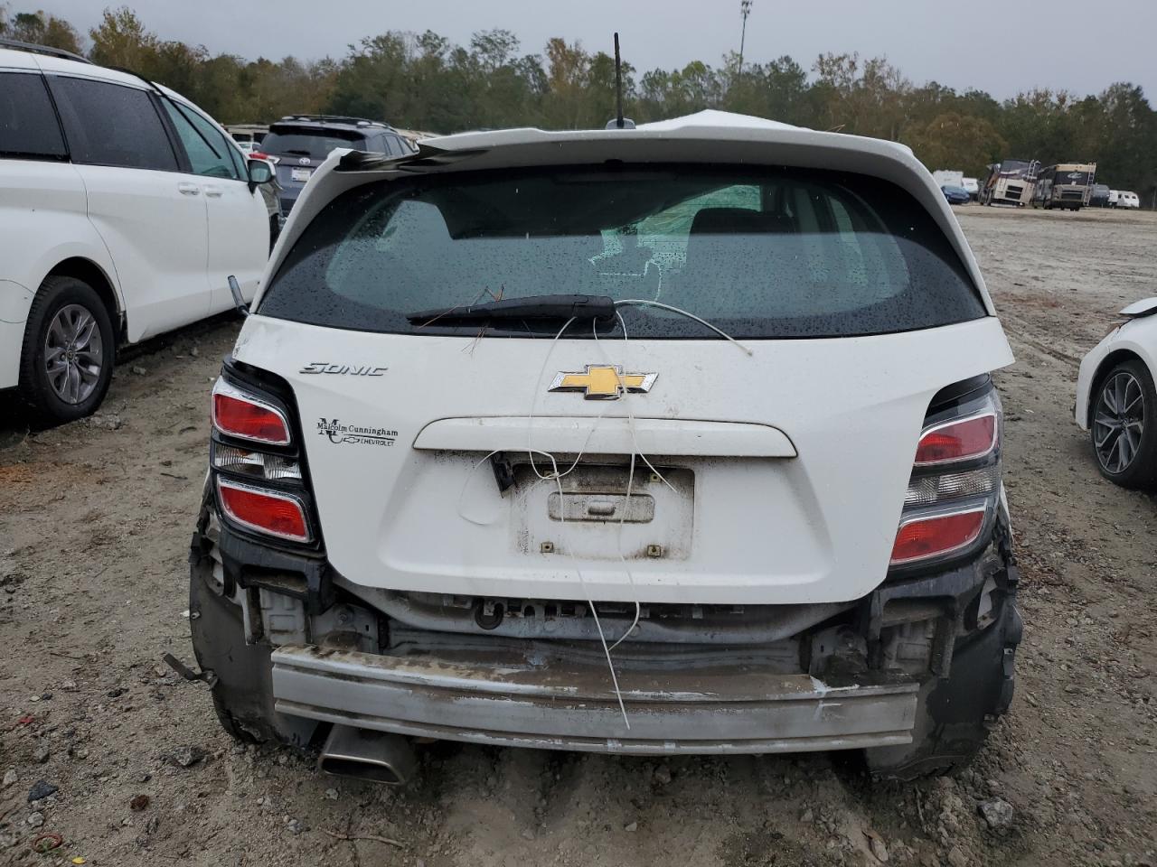 2017 Chevrolet Sonic VIN 1G1JG6SH5H4167652 Copart auction photo, top/roof / front end damage thumbnail 6