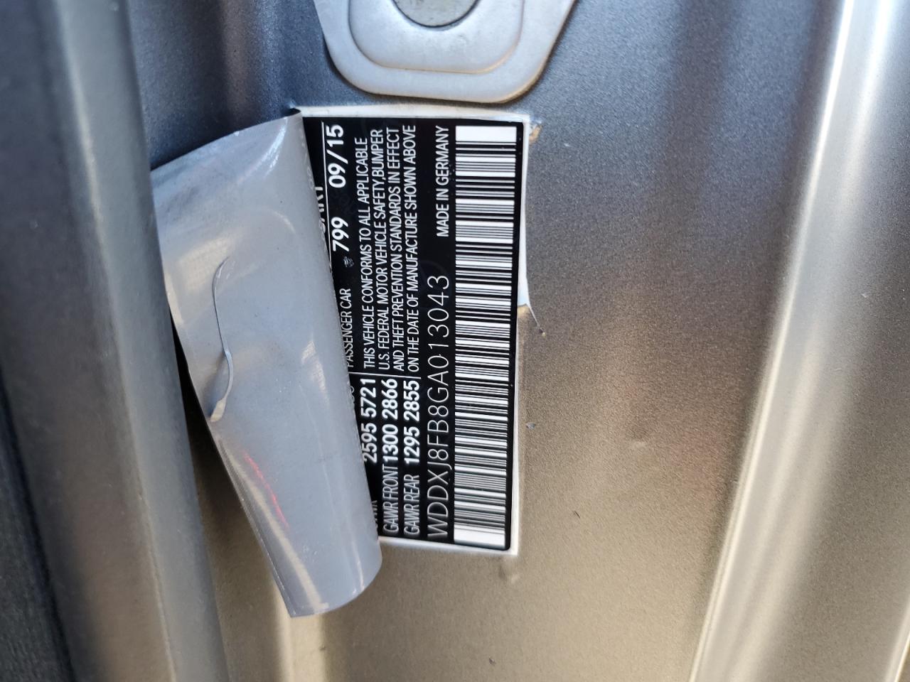 2016 Mercedes-Benz S-klasse VIN WDDXJ8FB8GA013043 Copart auction photo, front end damage thumbnail 12