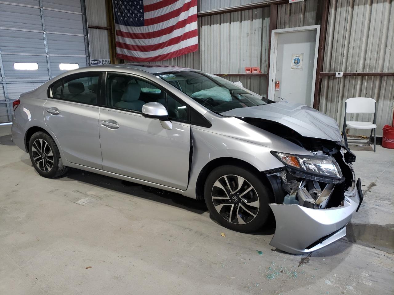 2013 Honda Civic VIN 19XFB2F85DE055182 Copart auction photo, front end / frame damage damage thumbnail 4