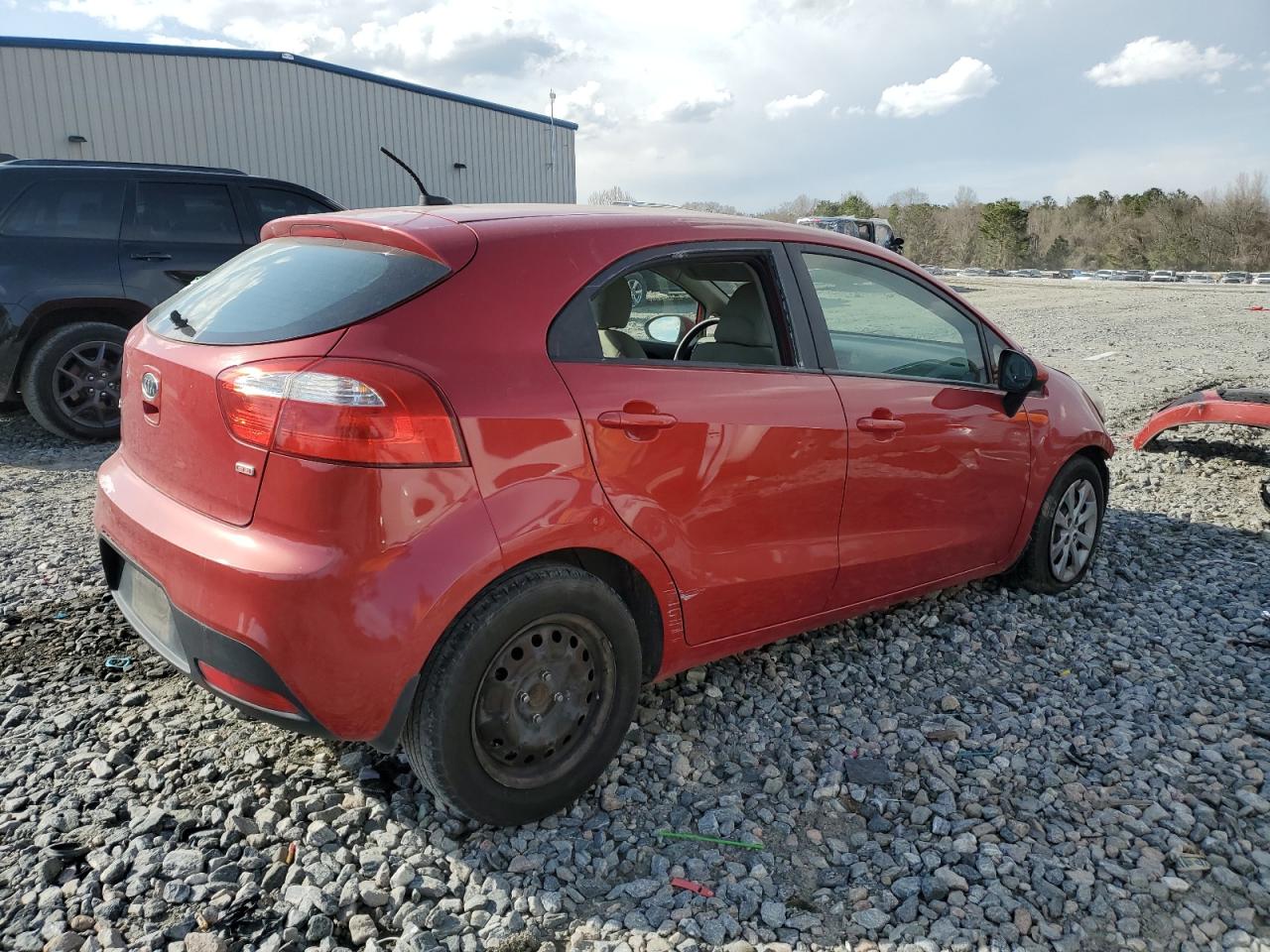 2013 KIA Rio VIN KNADM5A32D6129093 Copart auction photo, vandalism damage thumbnail 3