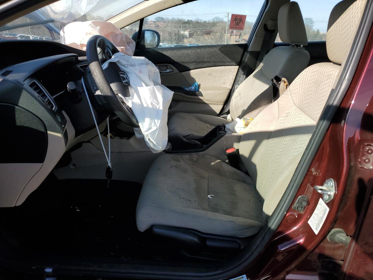 2015 Honda Civic VIN 19XFB2F58FE070333 Copart auction photo, front end damage thumbnail 7