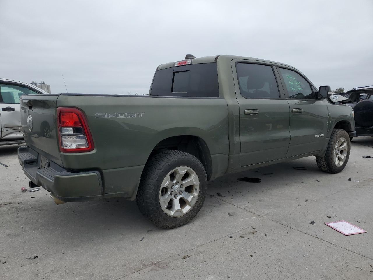 2021 RAM 1500 VIN 1C6RREFT6MN654027 Copart auction photo, front end / side damage thumbnail 3