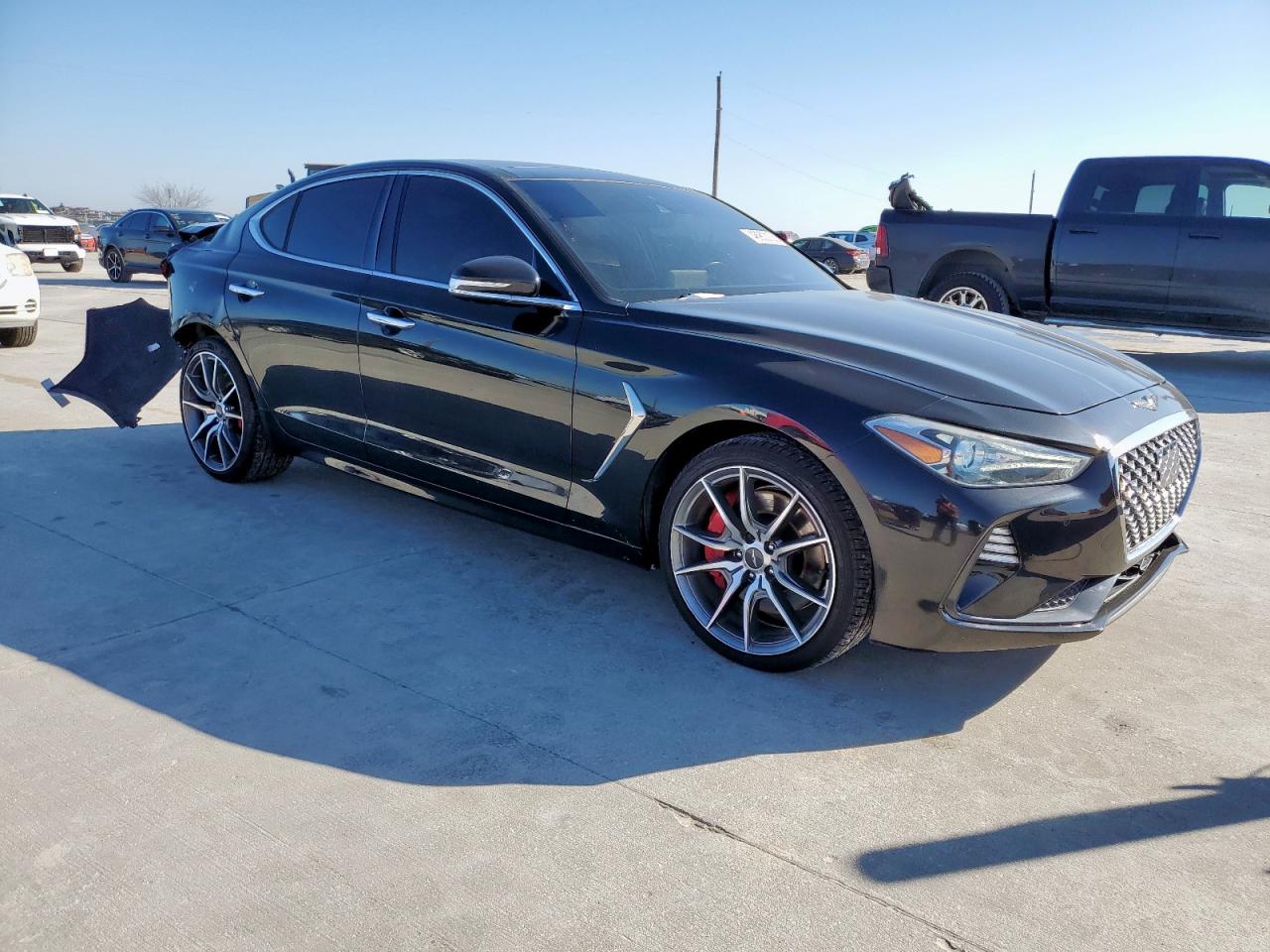 2019 Genesis G70 VIN KMTG34LE1KU027824 Copart auction photo, rear end damage thumbnail 4