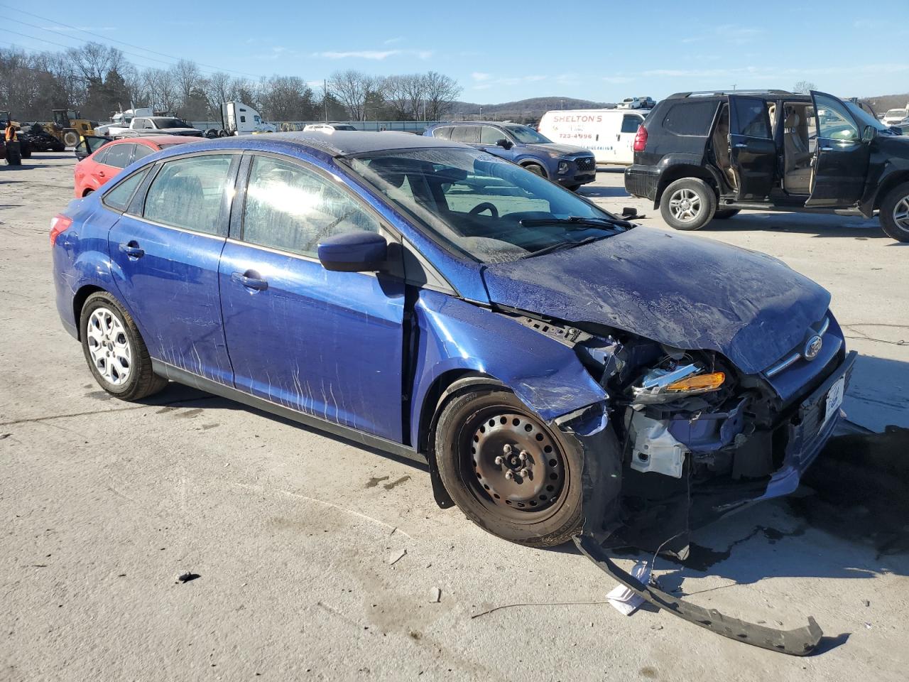 2012 Ford Focus VIN 1FAHP3F24CL456259 Copart auction photo, side / front end damage thumbnail 4