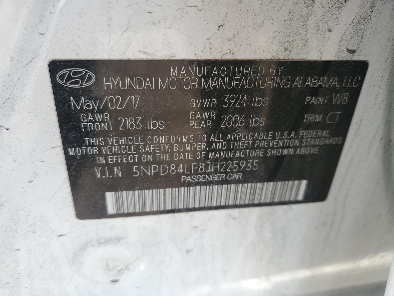 2018 Hyundai Elantra VIN 5NPD84LF8JH225935 Copart auction photo, front end damage thumbnail 13