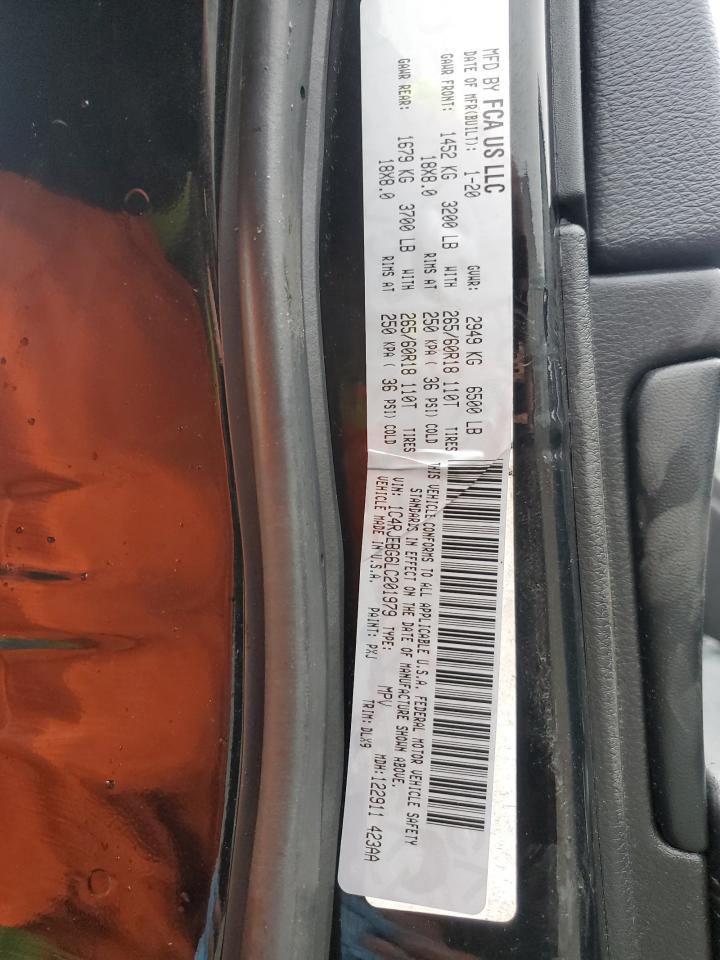 2020 Jeep Grand Cherokee VIN 1C4RJEBG6LC201979 Copart auction photo, front end damage thumbnail 15