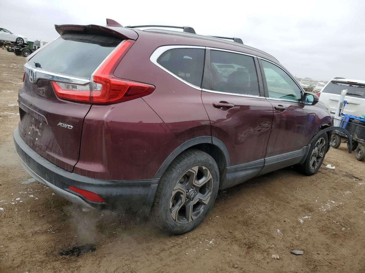 2017 Honda CR-V VIN 2HKRW2H58HH647455 Copart auction photo, front end damage thumbnail 3