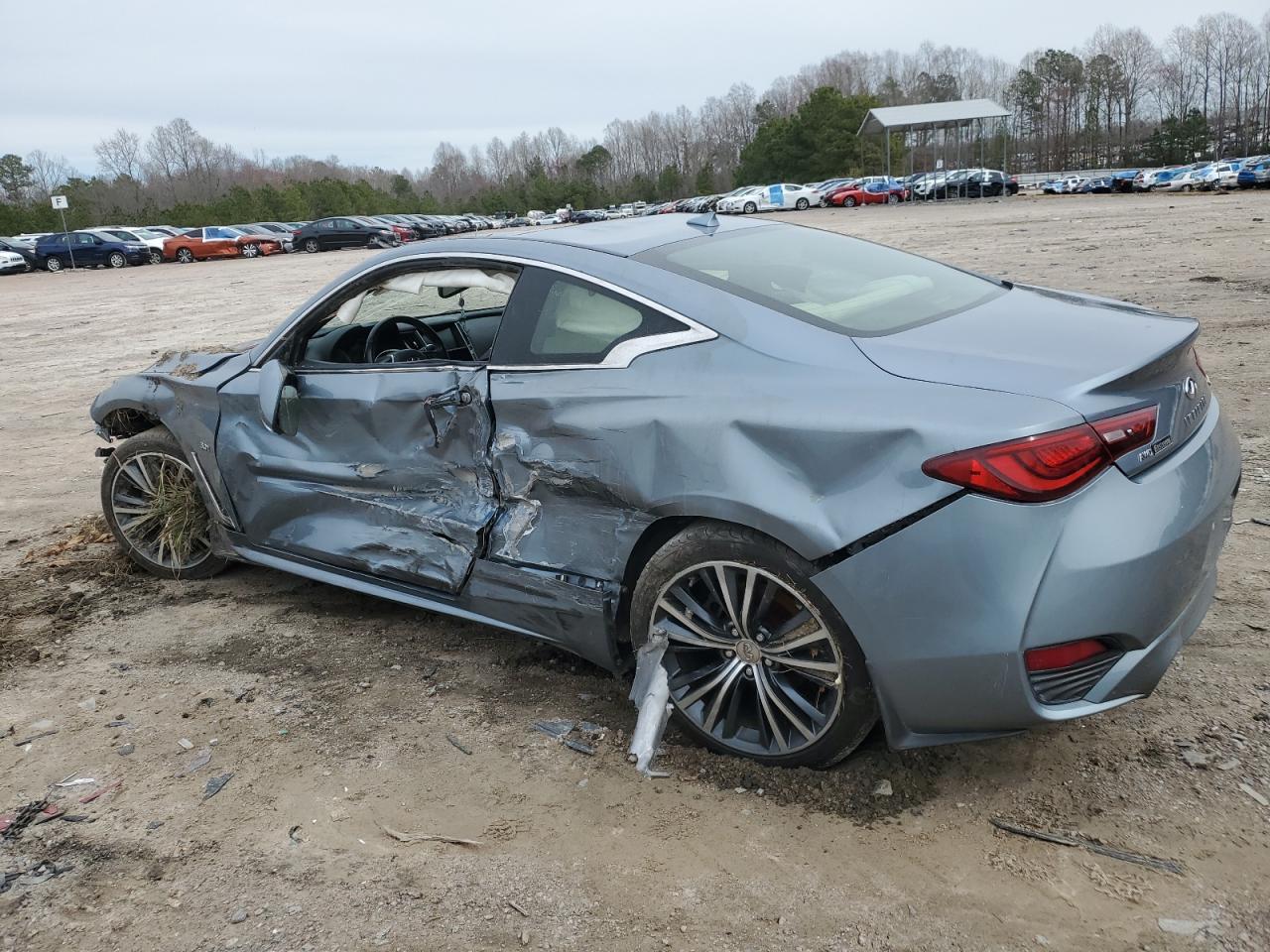 2017 Infiniti Q60 VIN JN1EV7EL6HM553911 Copart auction photo, side / front end damage thumbnail 2