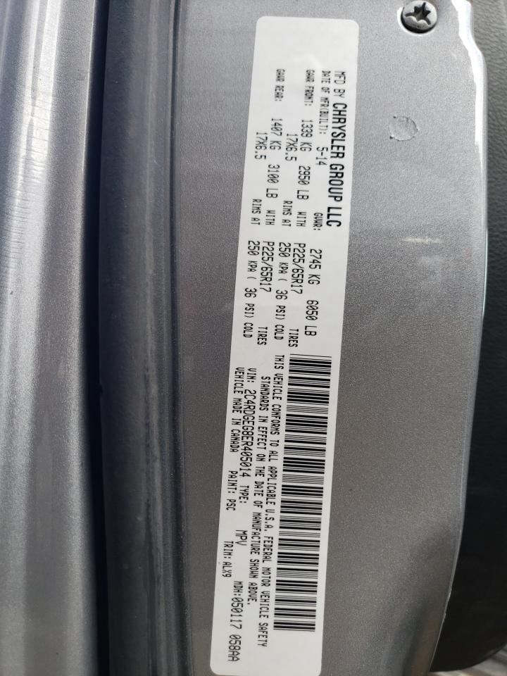 2014 Dodge Caravan VIN 2C4RDGEG8ER405014 Copart auction photo, front end / rear end damage thumbnail 13