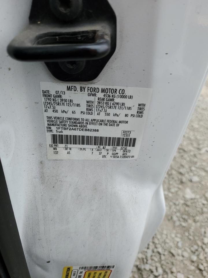2013 Ford F250 VIN 1FTBF2A67DEB82388 Copart auction photo, side / rear end damage thumbnail 13